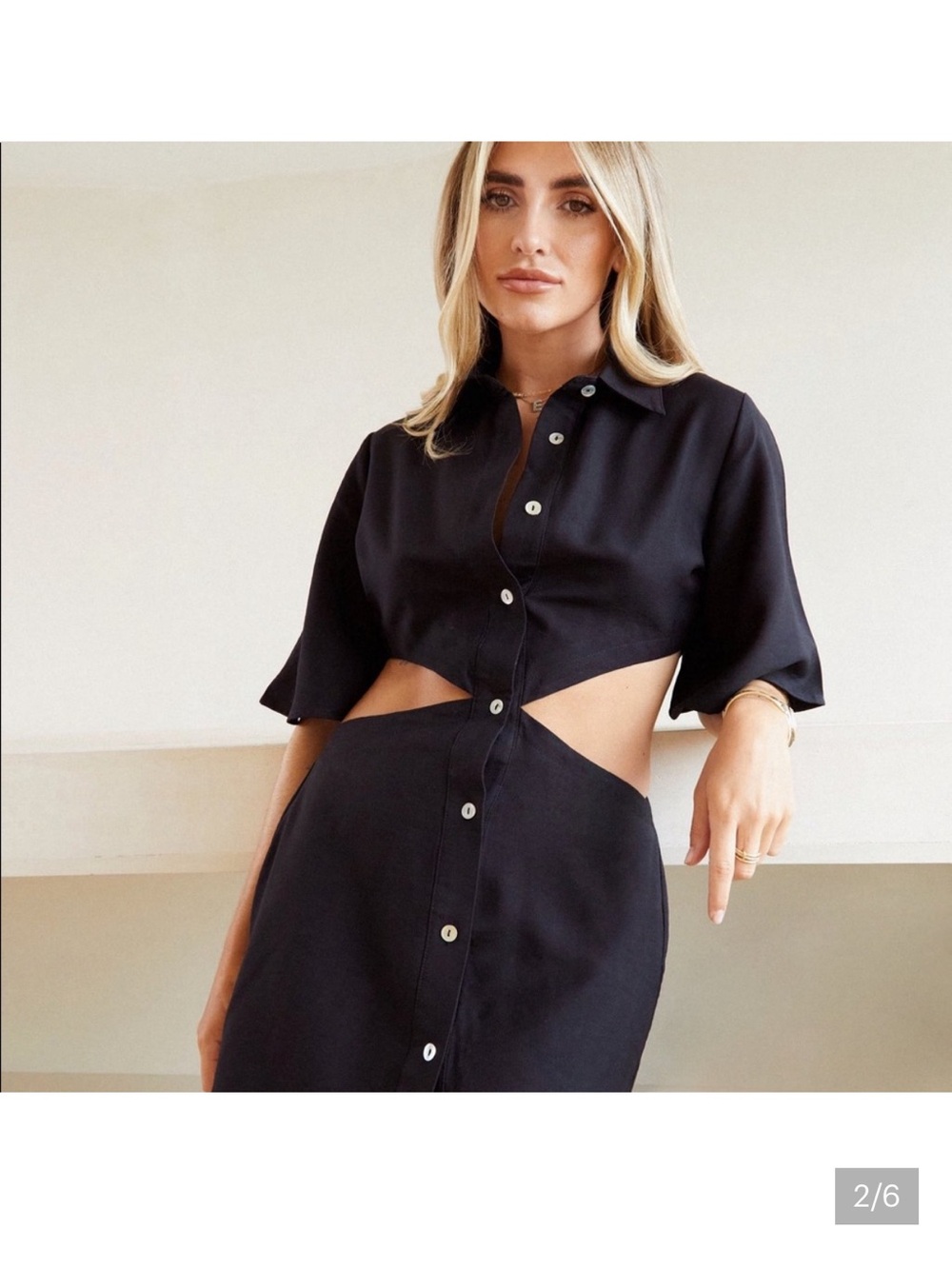 Nasty Gal Black Cut-Out Angel Sleeve Mini Dress
